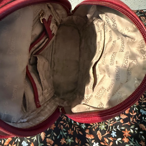 Michael Kors Red Leather Mini Backpack Handbag EUC - Picture 9 of 13